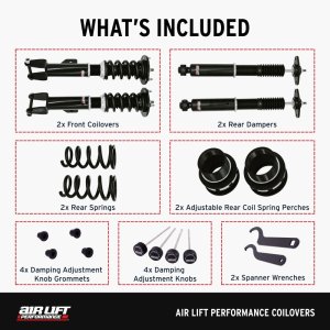 Dodge Charger Coilover Suspension Kit - Front + Rear - Air Lift - 32-way Damping Adjustable + Monotube Dampers - `11-`23